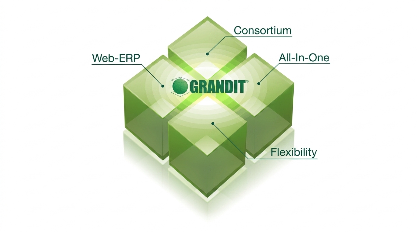 GRANDIT ERP Architecture - Consortium, Web-ERP, All-In-One, Flexibility